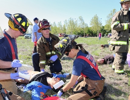 Actual field training for first aid