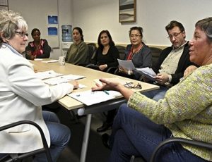 Employees on a meeting