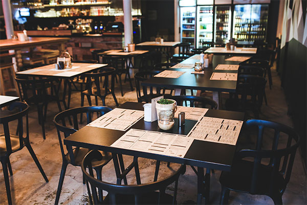 restaurant using black dining table and chairs