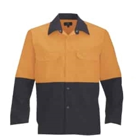 Navy/orange polycotton work shirt