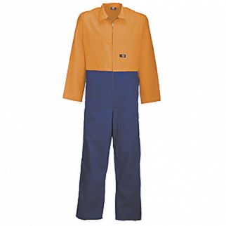 Industrial Two Tone Polycotton Overall Orange Royal Blue