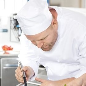 Chef in white head wear