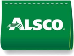 green and white alsco company logo