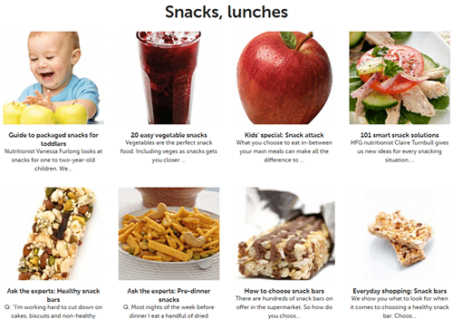 Healthy snacks to choose from