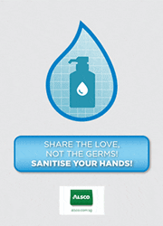 Share love, not germs. Sanitise your hands