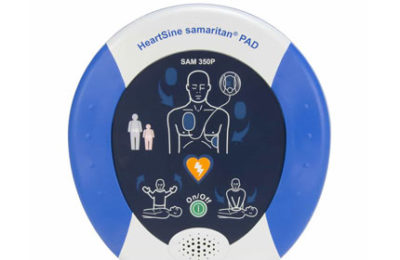 blue and white colour Automatic External Defibrillator
