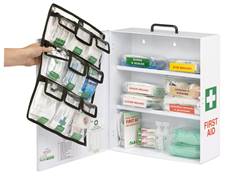 Person hand holding the Alsco First Aid Kit