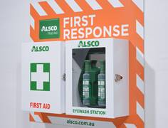 Alsco First Aid Response System on the wall