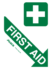 first aid sign arrow diagonal left thumbnail