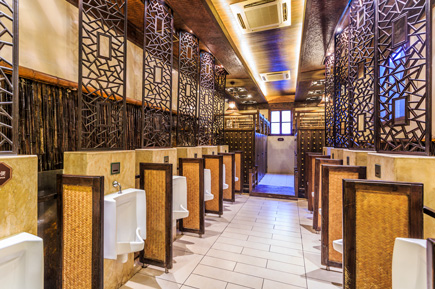 luxurious public restroom