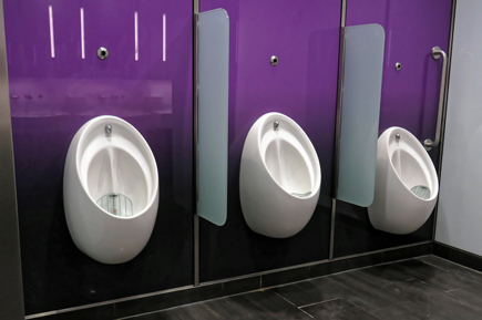 clean public urinal
