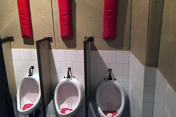 Urinals with headrest