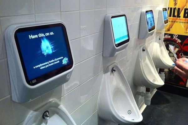 Video gaming urinals