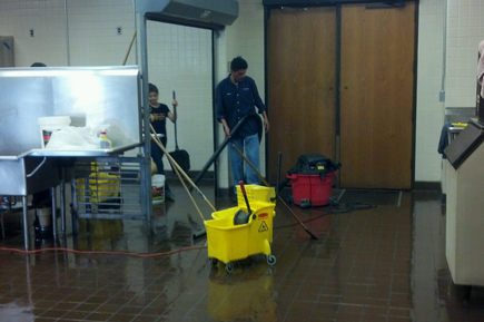 cleaning commercial kitchen